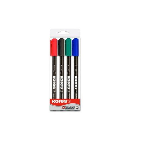 KORES KORES K-Marker Permanent Fine M M22140 4-farbig ass./ 12 Stück  