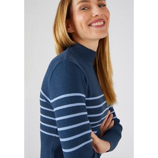 Damart  Pull-chaussette col montant unis et rayés, 50% laine mérinos. 