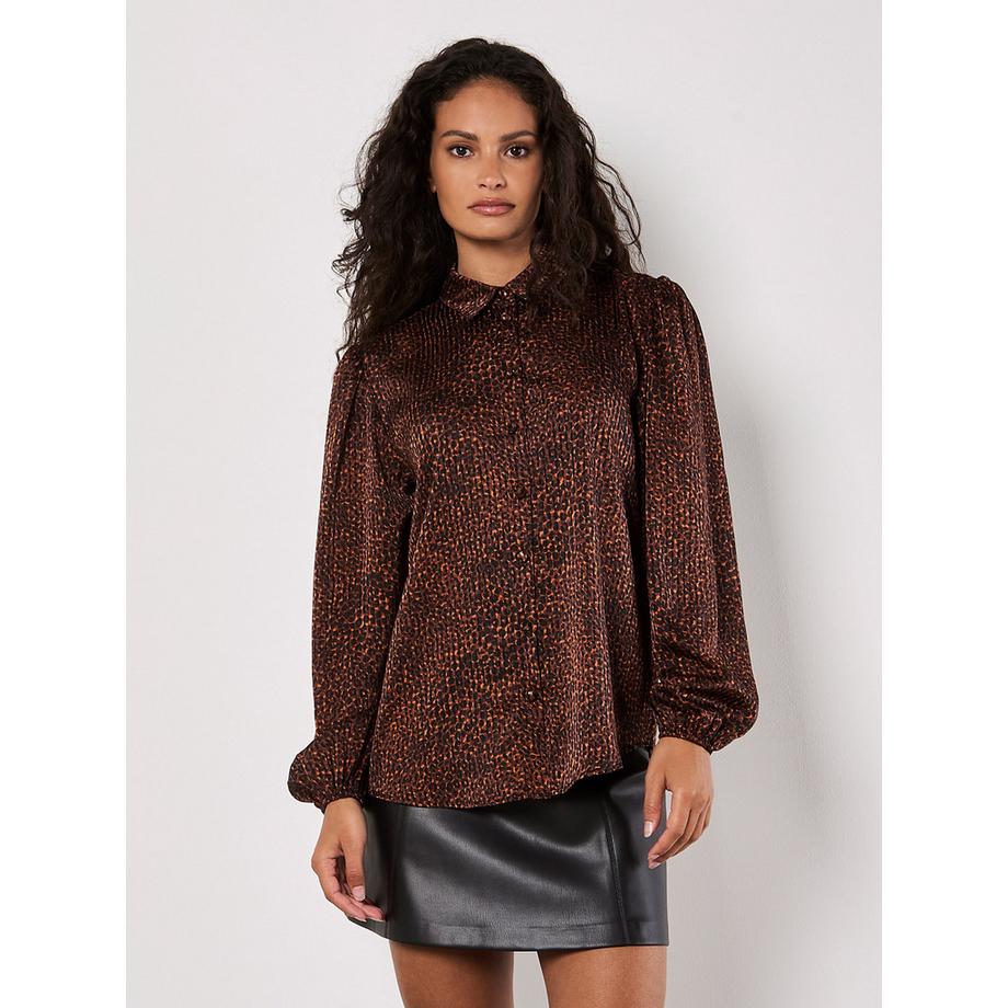 APRICOT Chemise Micro Animal à Rayures Ton Sur Ton  