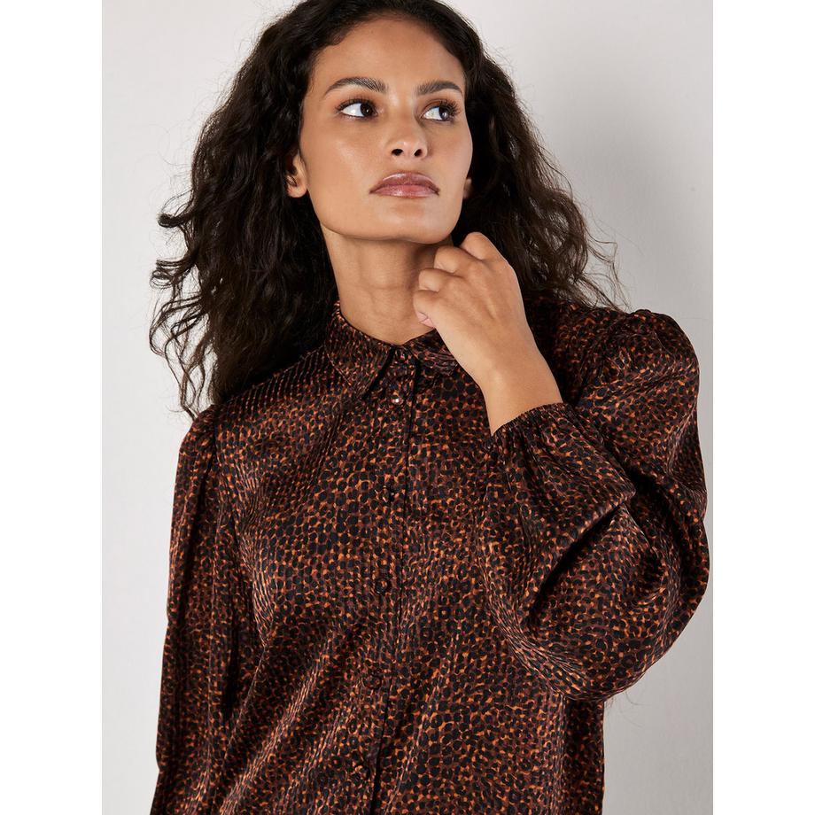 APRICOT Chemise Micro Animal à Rayures Ton Sur Ton  