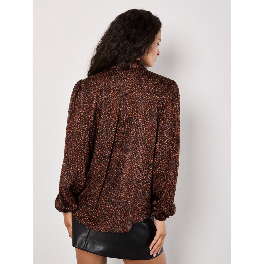 APRICOT Chemise Micro Animal à Rayures Ton Sur Ton  
