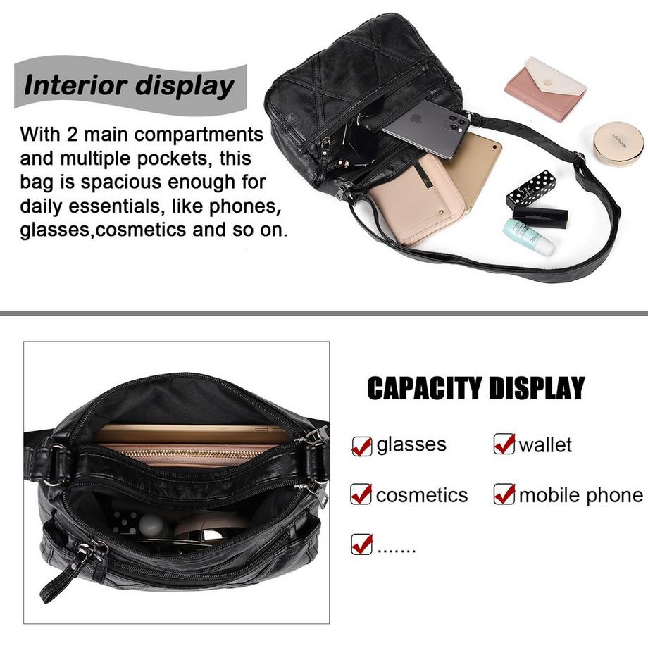 Only-bags.store Petit sac bandoulière avec plusieurs poches finition imperméable  