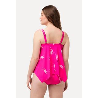 Ulla Popken  Tankini con fenicotteri, coppe morbide, spalline regolabili e materiale riciclato 