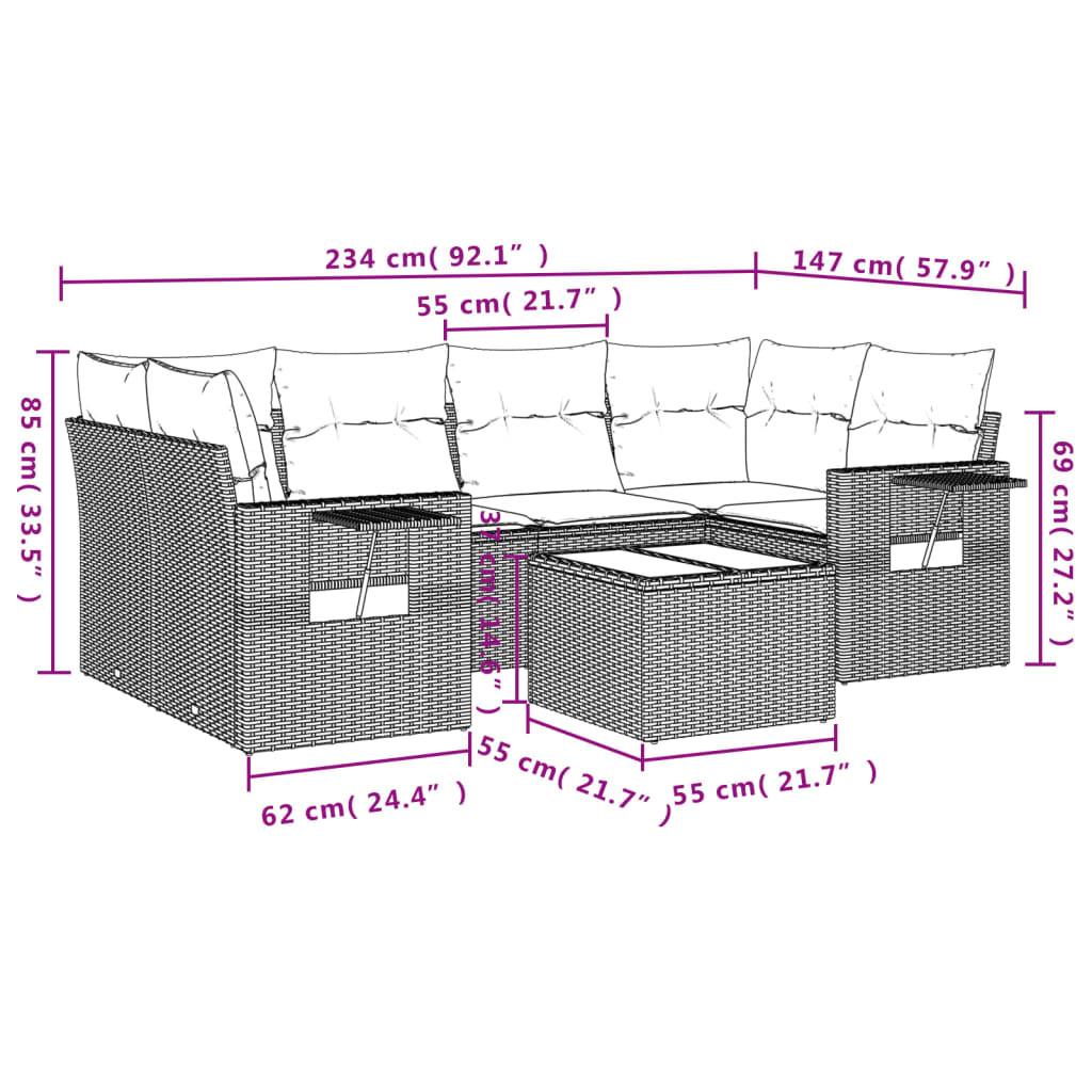 VidaXL set divano da giardino Polirattan  