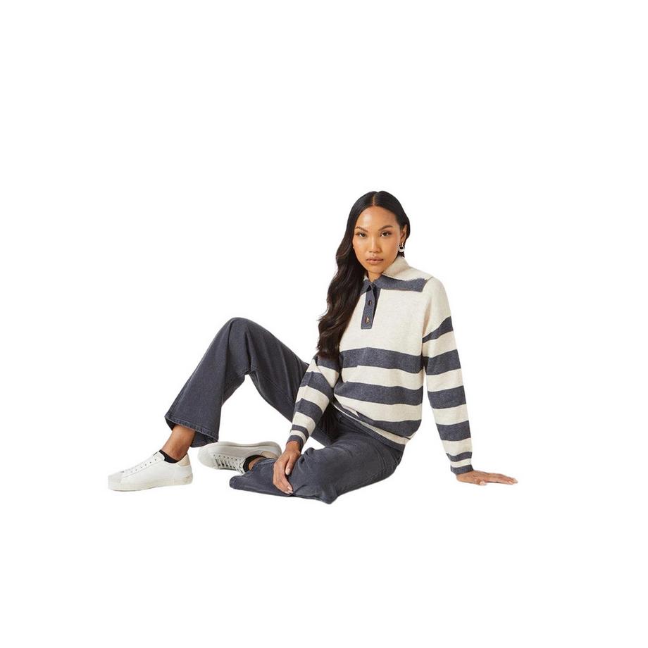 Debenhams Maglione a righe con collo aperto  