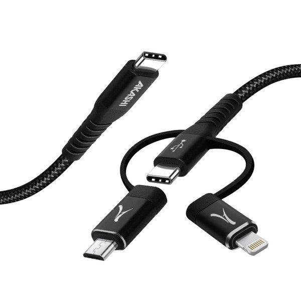 Akashi  3in1-Ladekabel USB-C Stecker 