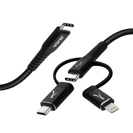 Akashi  Cable de charge 3en1 connecteur USB-C 