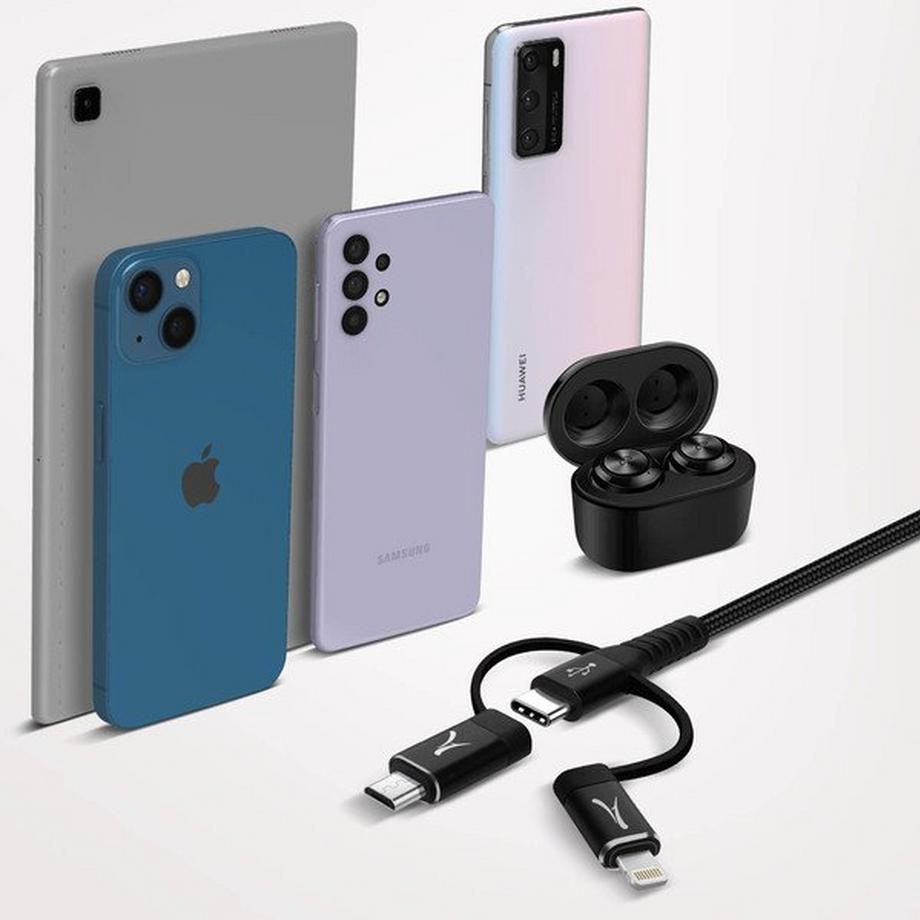 Akashi  Cavo Ricarica 3 in 1 Connettore USB-C 