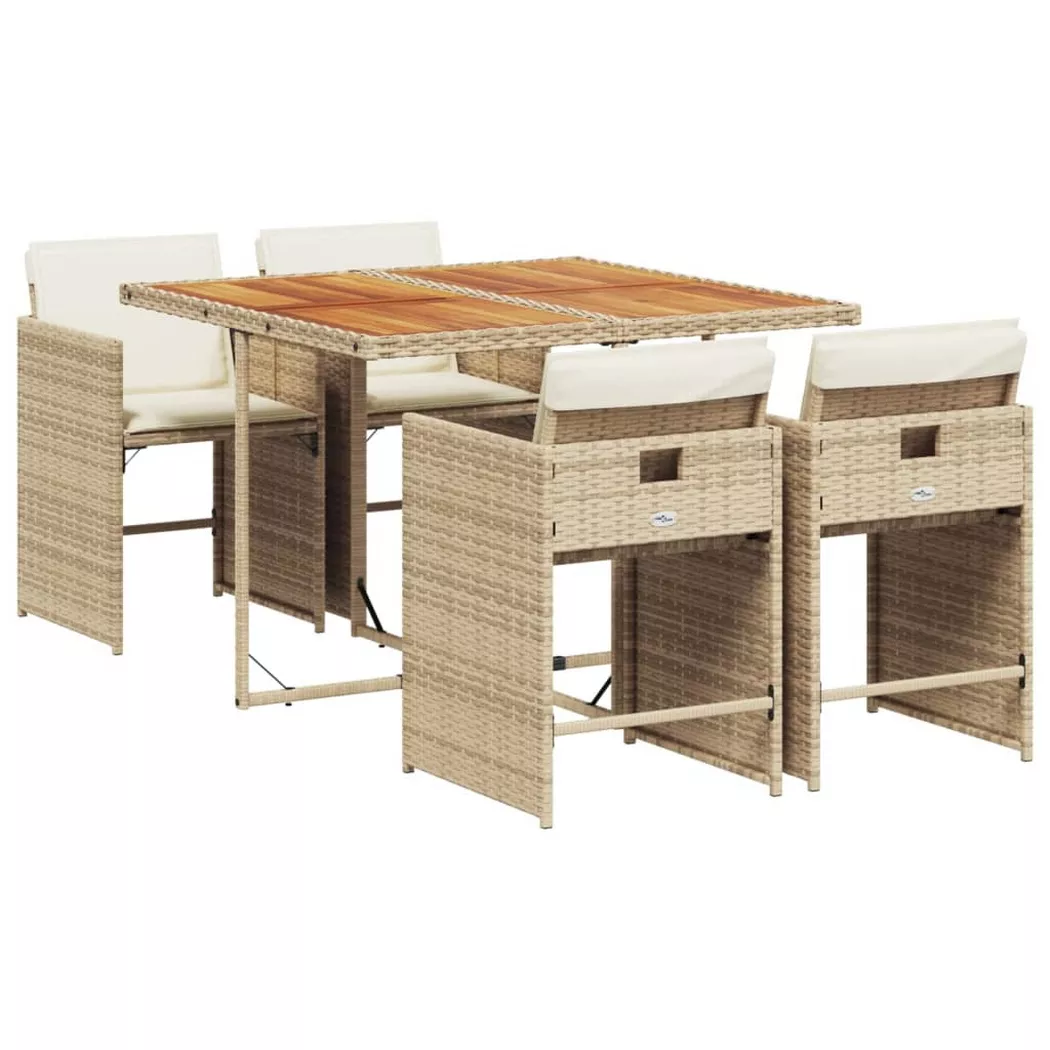 VidaXL - set da pranzo da giardino Polirattan, One Size, Beige