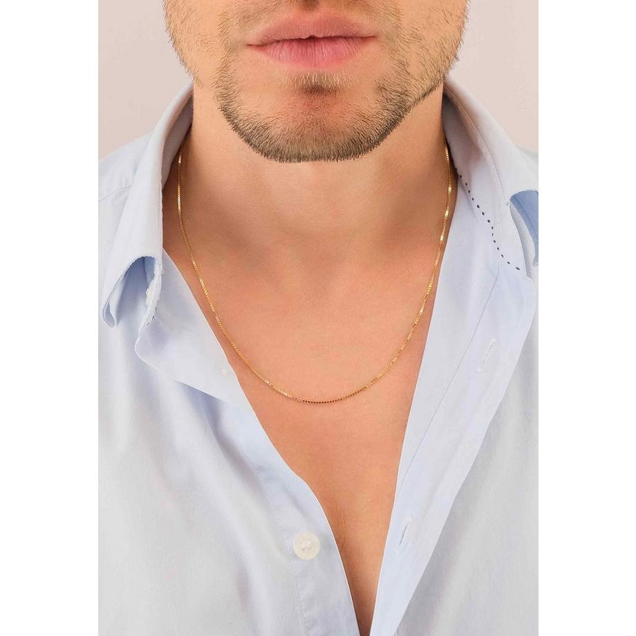 MUAU Schmuck  Collier Venezianer Gelbgold 750, 1mm, 38cm 