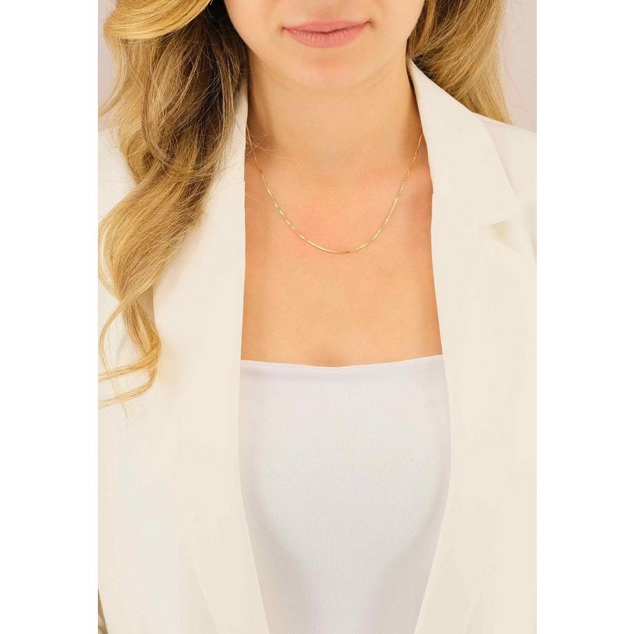 MUAU Schmuck  Collier Venezianer Gelbgold 750, 1mm, 38cm 