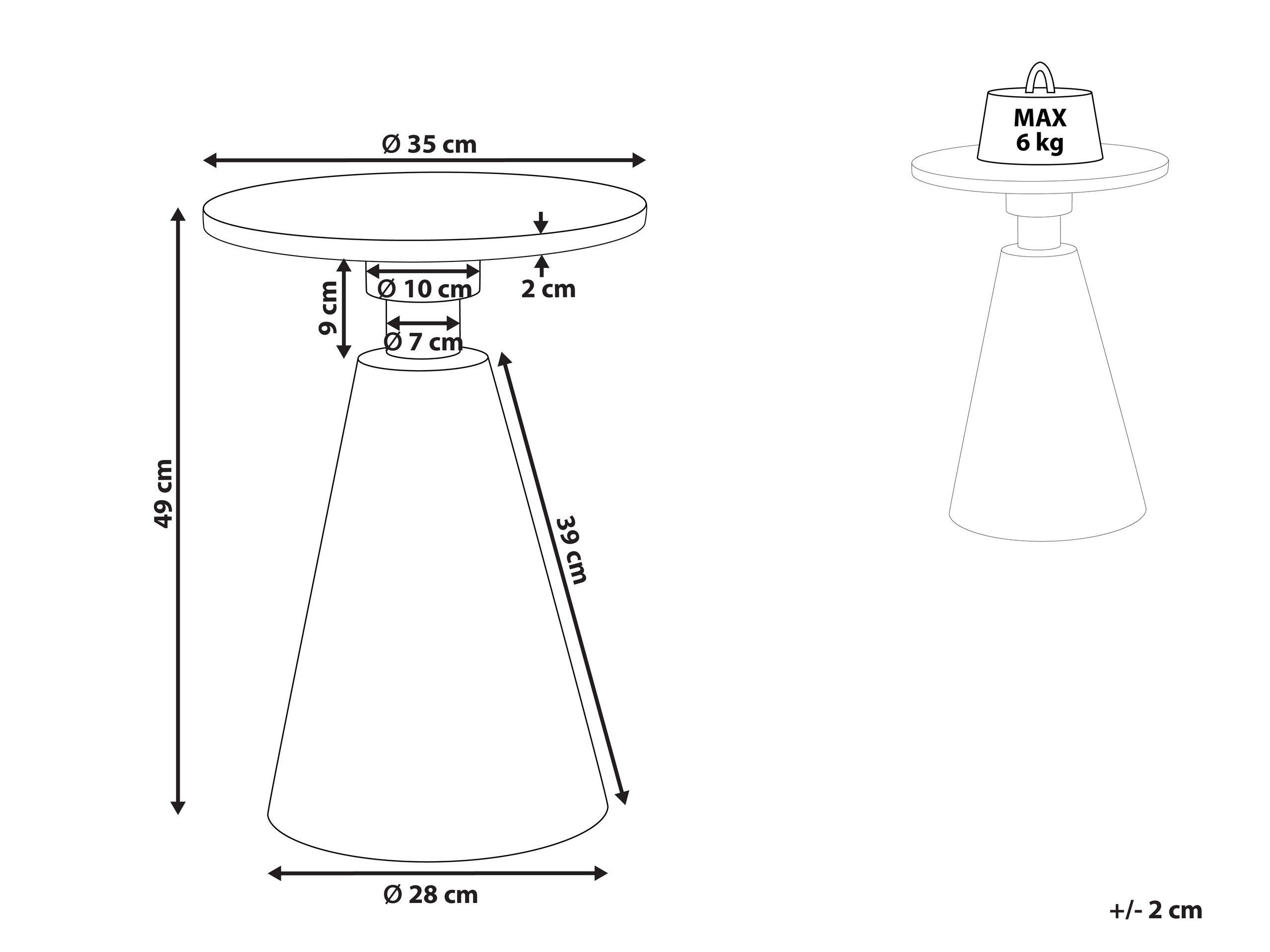 Beliani Table d'appoint en Métal Glamour ANDRES  