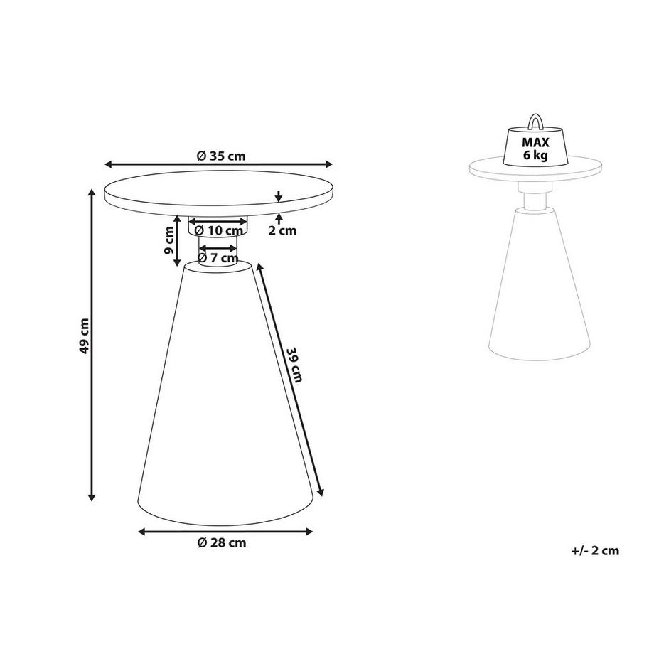 Beliani Table d'appoint en Métal  ANDRES  