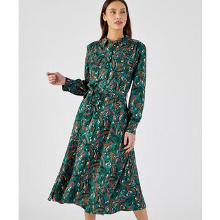 Damart  Hemdblusenkleid aus reiner und leicht Viskose mit Blumendessin. 