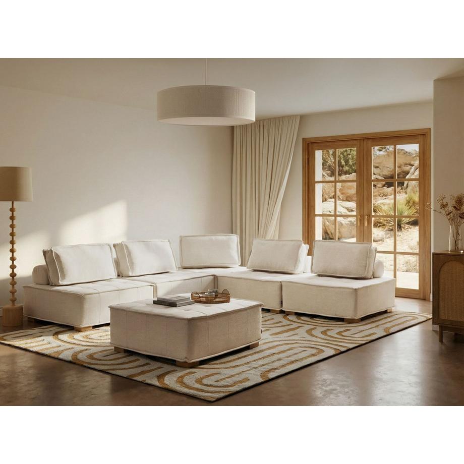 Beliani Canapé d'angle en Tissu Moderne TIBRO  