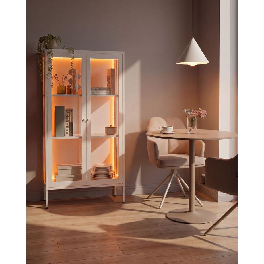 Beliani Vitrine en verre en Acier  NASH  