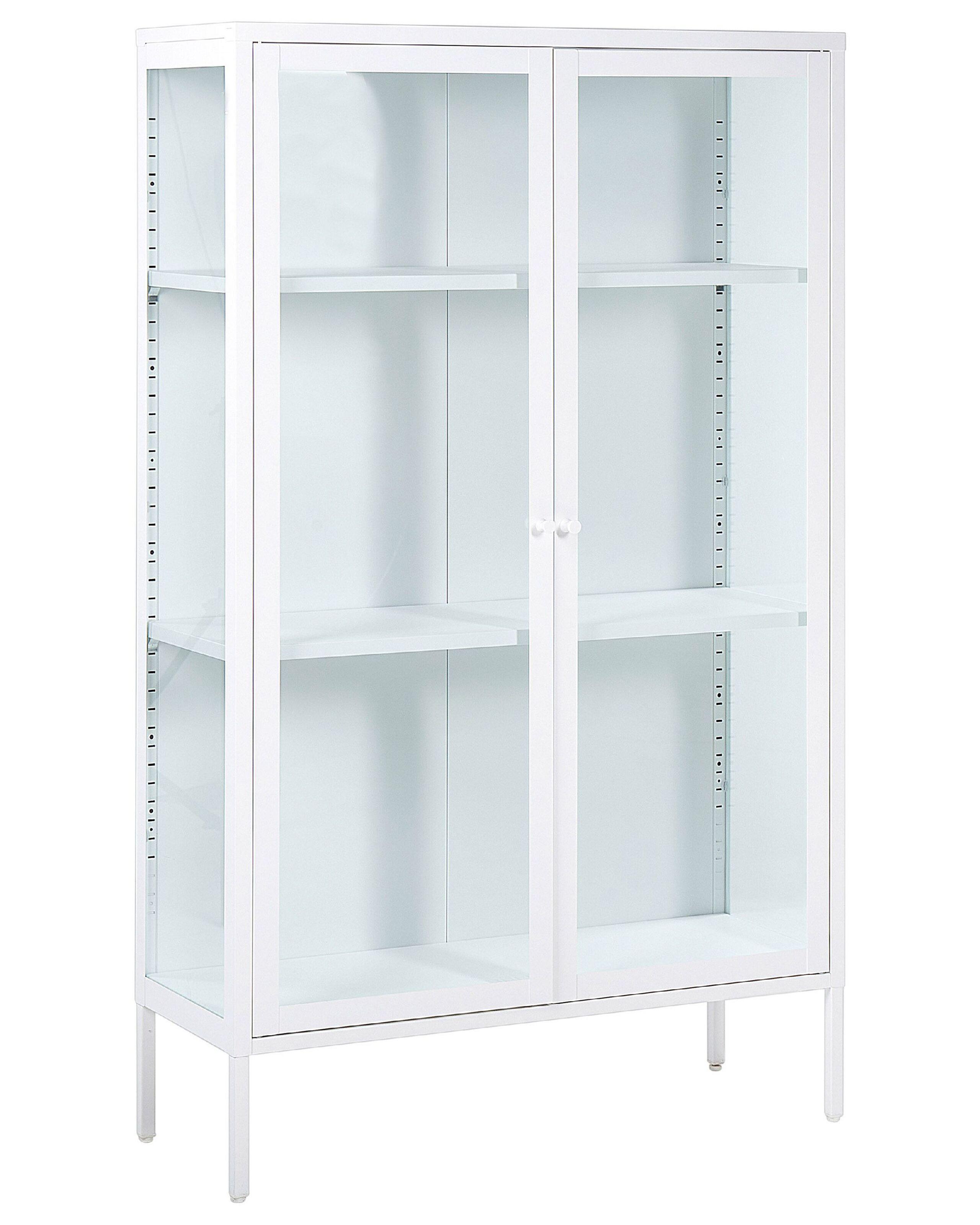 Beliani Armoire vitrine en Acier Moderne NASH  