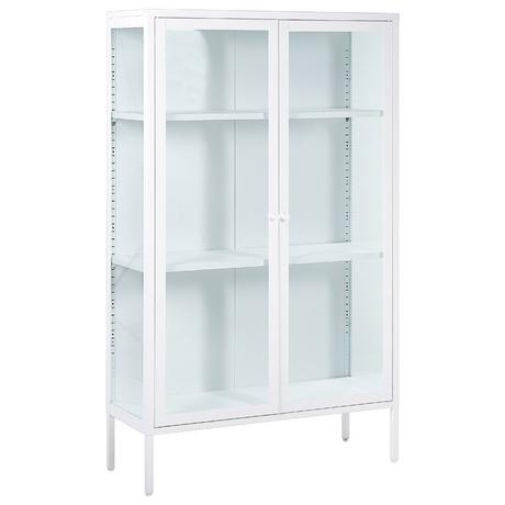 Beliani Armoire vitrine en Acier Moderne NASH  