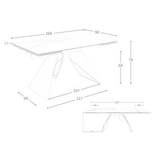 ANGEL CERDA Ausziehbarer Esstisch Rechteckig porzellanmarmor  