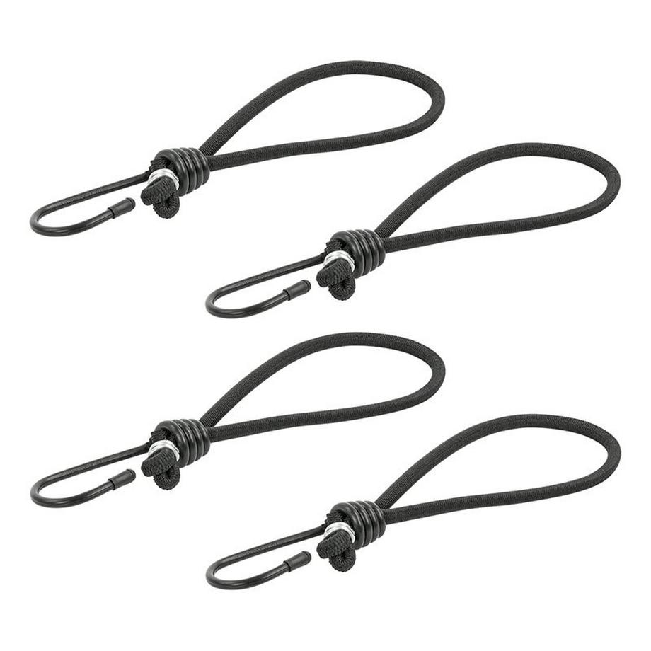 Pricenet  Clé pour tente élastique noire avec crochet 4 pièces sous blister 