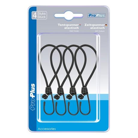 Pricenet  Clé pour tente élastique noire avec crochet 4 pièces sous blister 