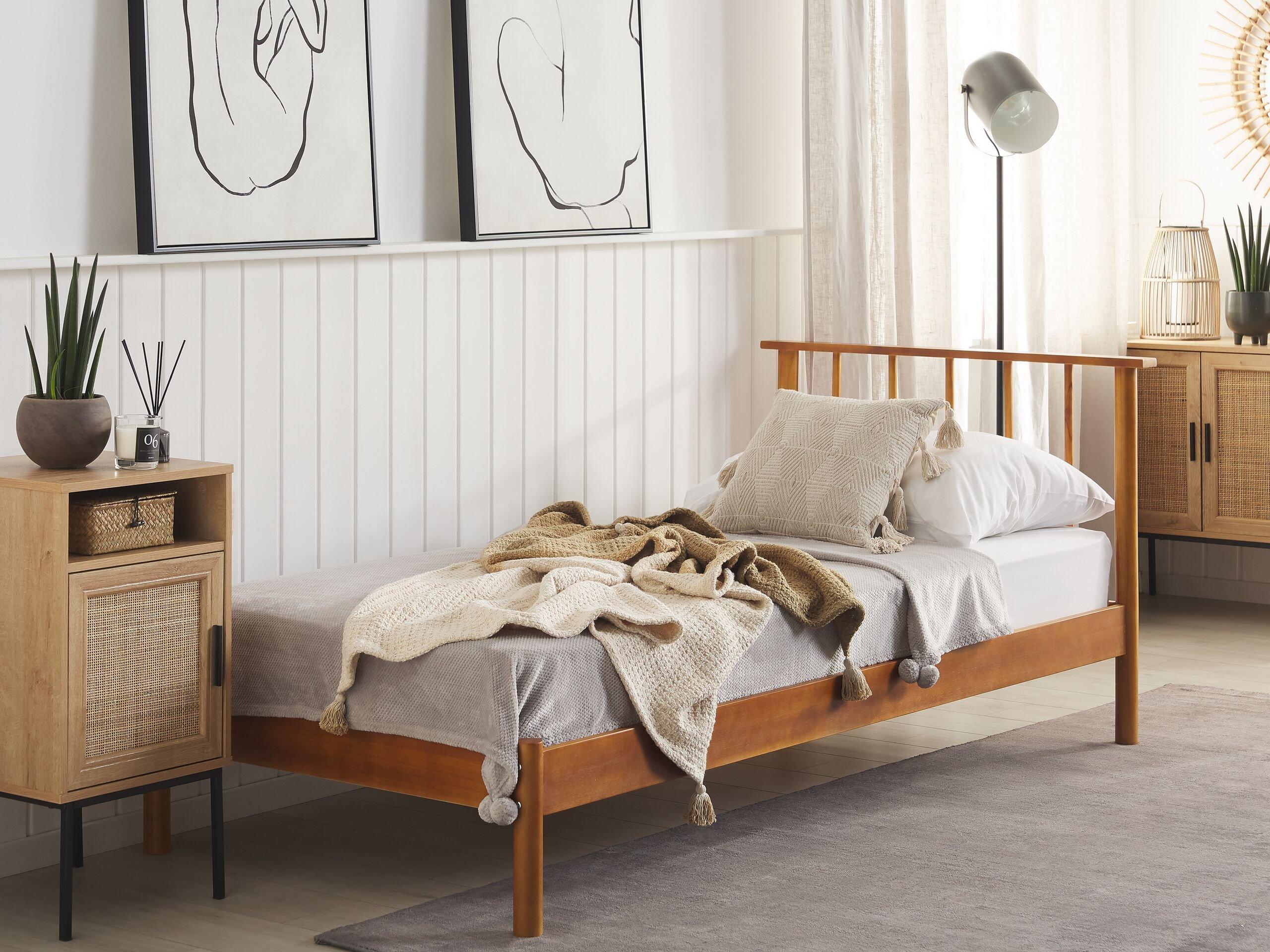 Beliani Letto con rete a doghe en Legno di pino Scandinavo BARRET  