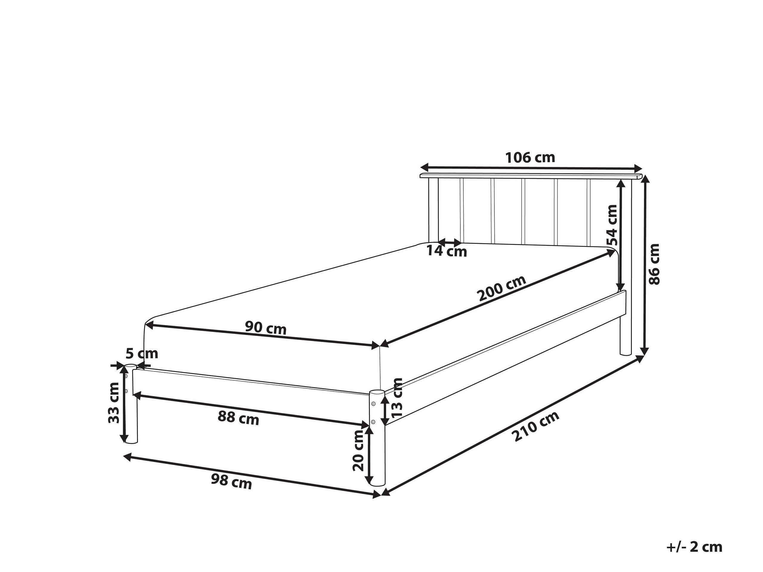 Beliani Letto con rete a doghe en Legno di pino Scandinavo BARRET  