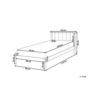 Beliani Letto con rete a doghe en Legno di pino Scandinavo BARRET  