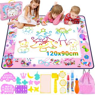 Activity-board  Malmatte mit Wasserstift Wassermatte DoodleWater Malmatte Super Drawing Mat mit 3 Wasserstiften 9 Stempelset Aufbewahrung 