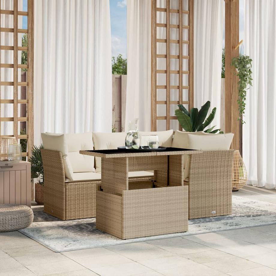 VidaXL Ensemble de canapés de jardin rotin synthétique  