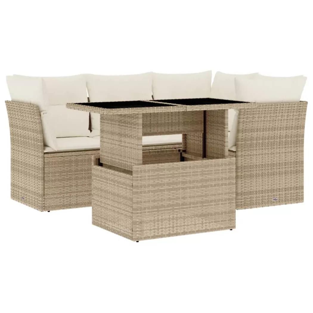 VidaXL - Garten sofagarnitur poly-rattan, One Size, Beige
