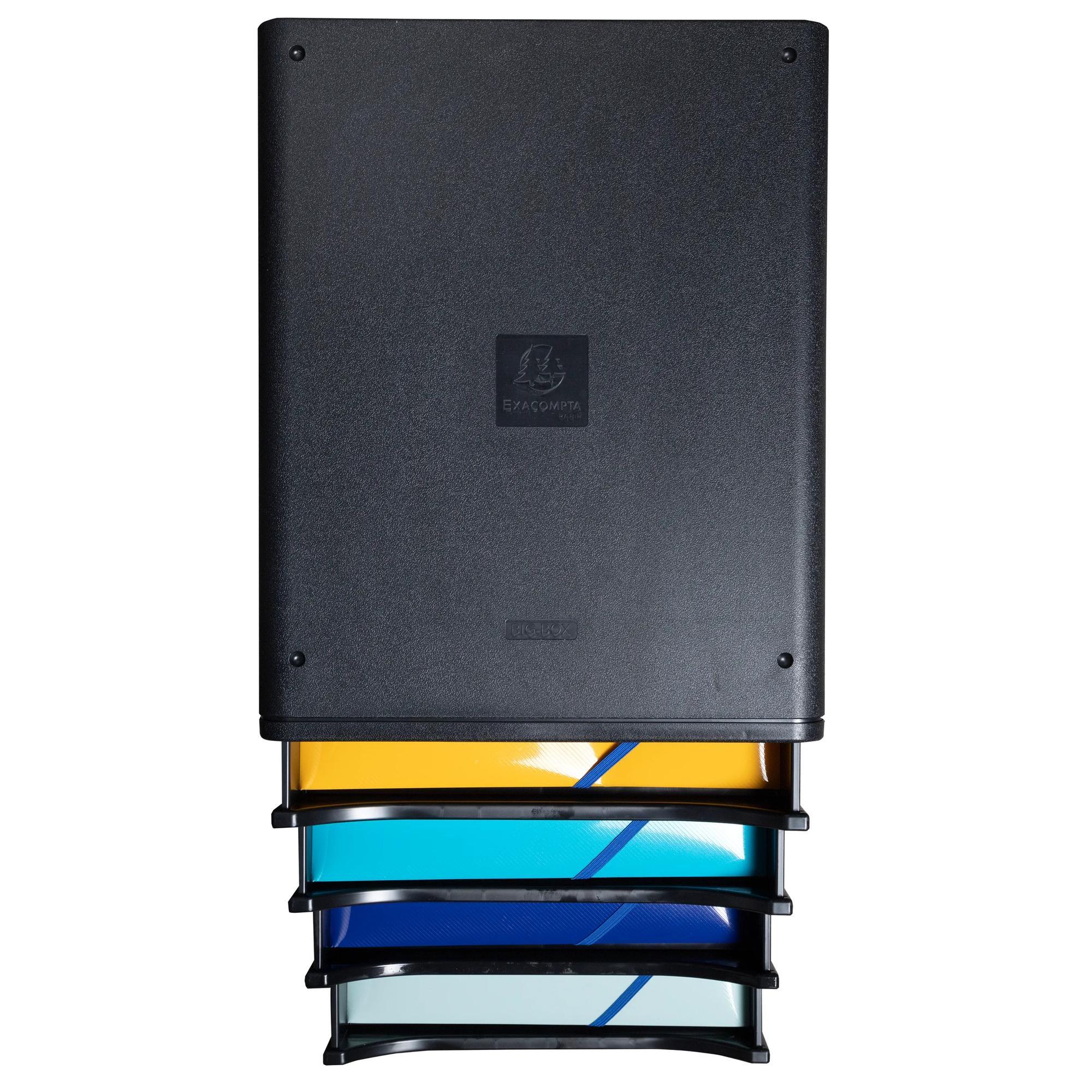 Exacompta Schubladenbox Big Box Plus, 4 offene Schubladen, Bee Blue  