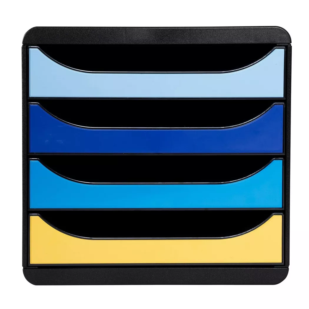 Exacompta Bee Blue Big Box 4 Drawer Set, none