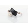 CORINNE  Leather Band Short Bendable two-colored - Black  Cream 