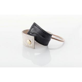 CORINNE  Leather Band Short Bendable two-colored - Black / Cream 