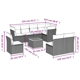 VidaXL Garten sofagarnitur poly-rattan  