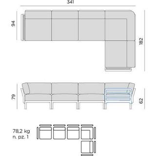 NARDI outdoor Gartenlounge Maximo weissgrau (5-tlg)  