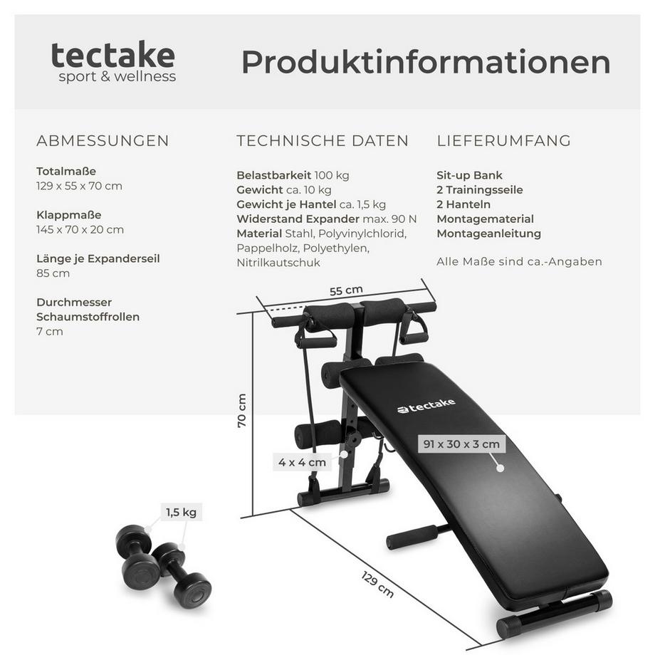 Tectake  Banc abdominaux Cuttler 