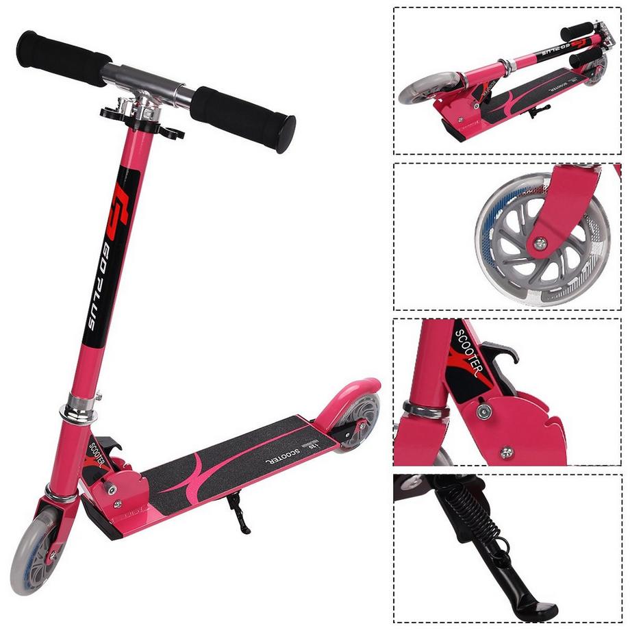 Northio  Scooter Roller Tretroller Kinderroller Cityroller klappbar bis 70KG-pink 