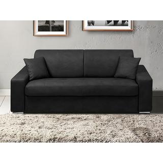 Vente-unique Schlafsofa 3Sitzer Kunstleder Liegefläche mit Lattenrost mit breiten Latten 1Matratze EMIR  