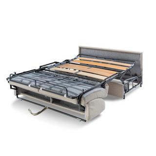 Vente-unique Schlafsofa 3Sitzer Kunstleder Liegefläche mit Lattenrost mit breiten Latten 1Matratze EMIR  