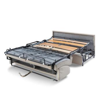 Schlafsofa 3Sitzer Kunstleder Liegefläche mit Lattenrost mit breiten Latten 1Matratze EMIR