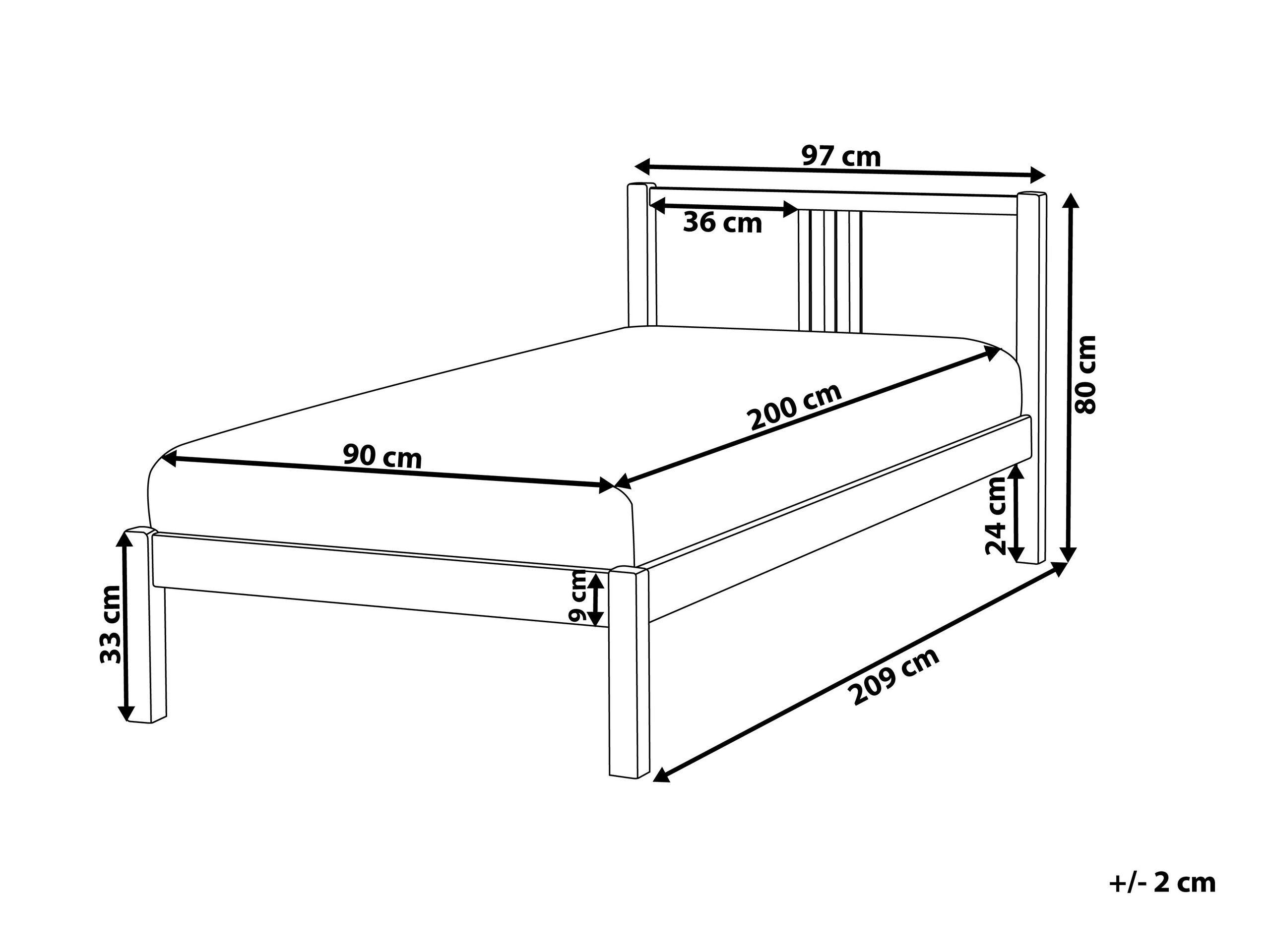 Beliani Letto con rete a doghe en Legno di pino Scandinavo VANNES  