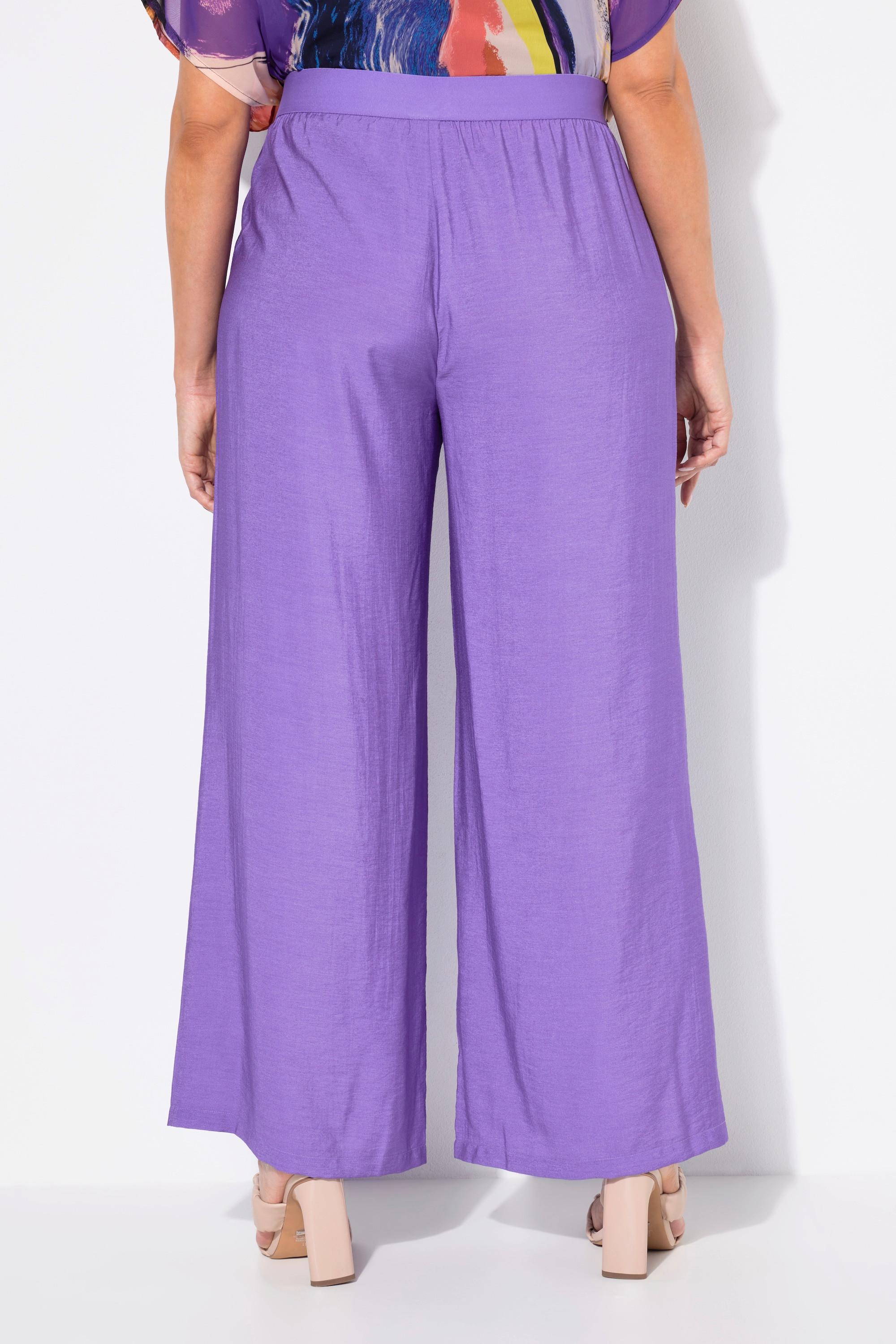 Ulla Popken Pantalon à Enfiler Jambe Large Texturé  