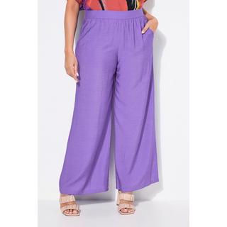 Ulla Popken Pantalon à Enfiler Jambe Large Texturé  