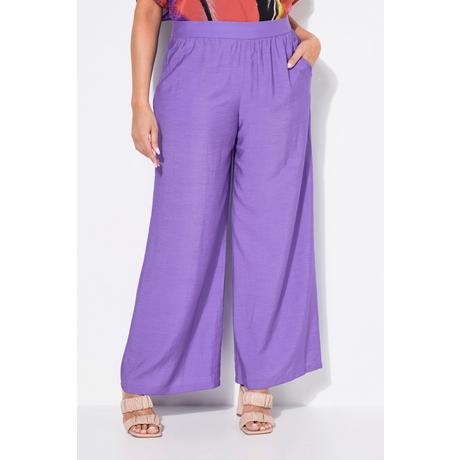 Ulla Popken Pantalon à Enfiler Jambe Large Texturé  