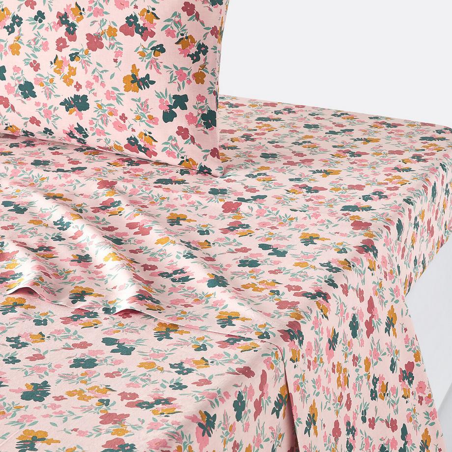 Drap plat coton lavé