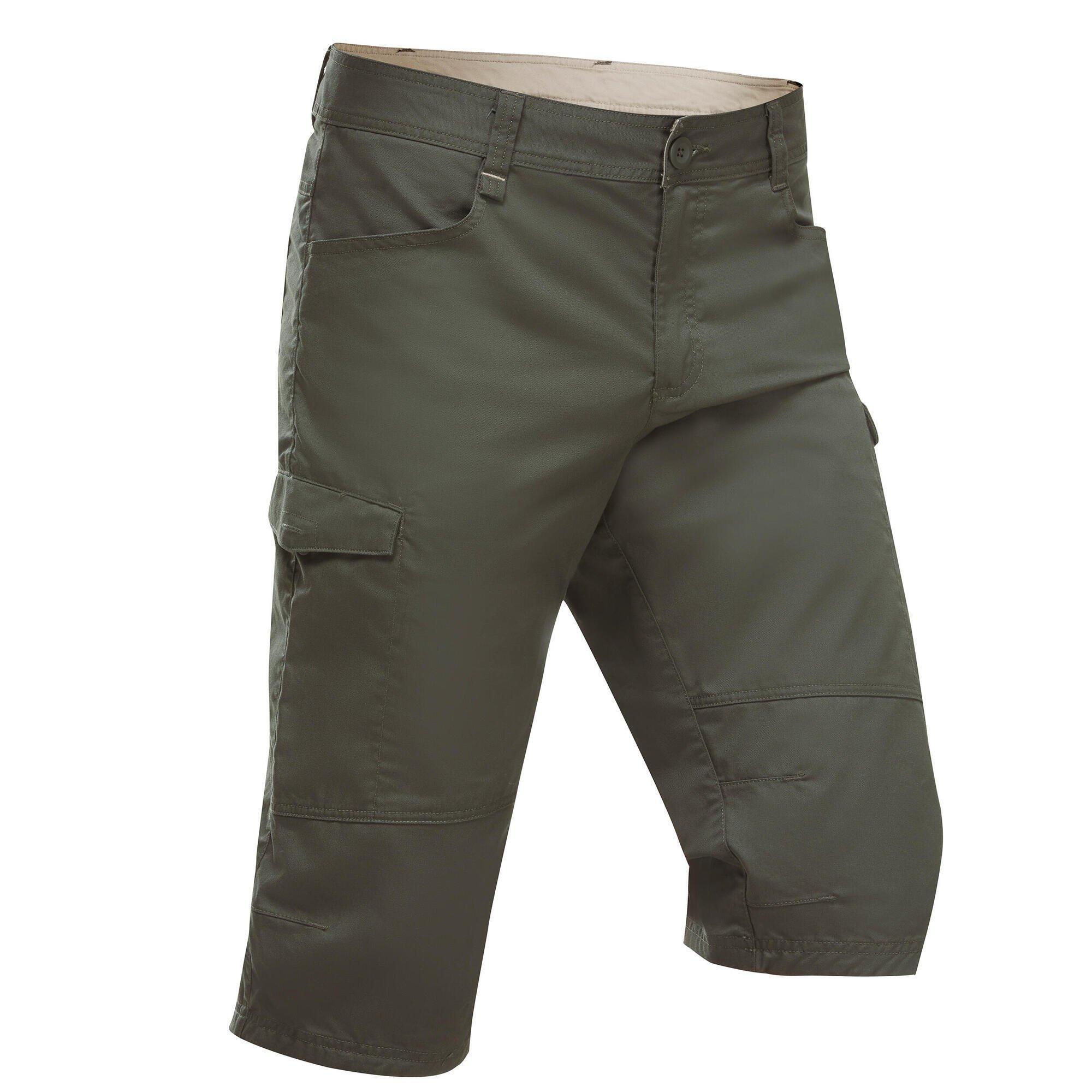 Image of QUECHUA Bermudashorts Naturwandern NH500 Herren olivgrün - L