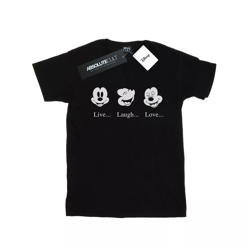 Disney - Live Love Laugh TShirt, für Damen, Schwarz, Größe XL
