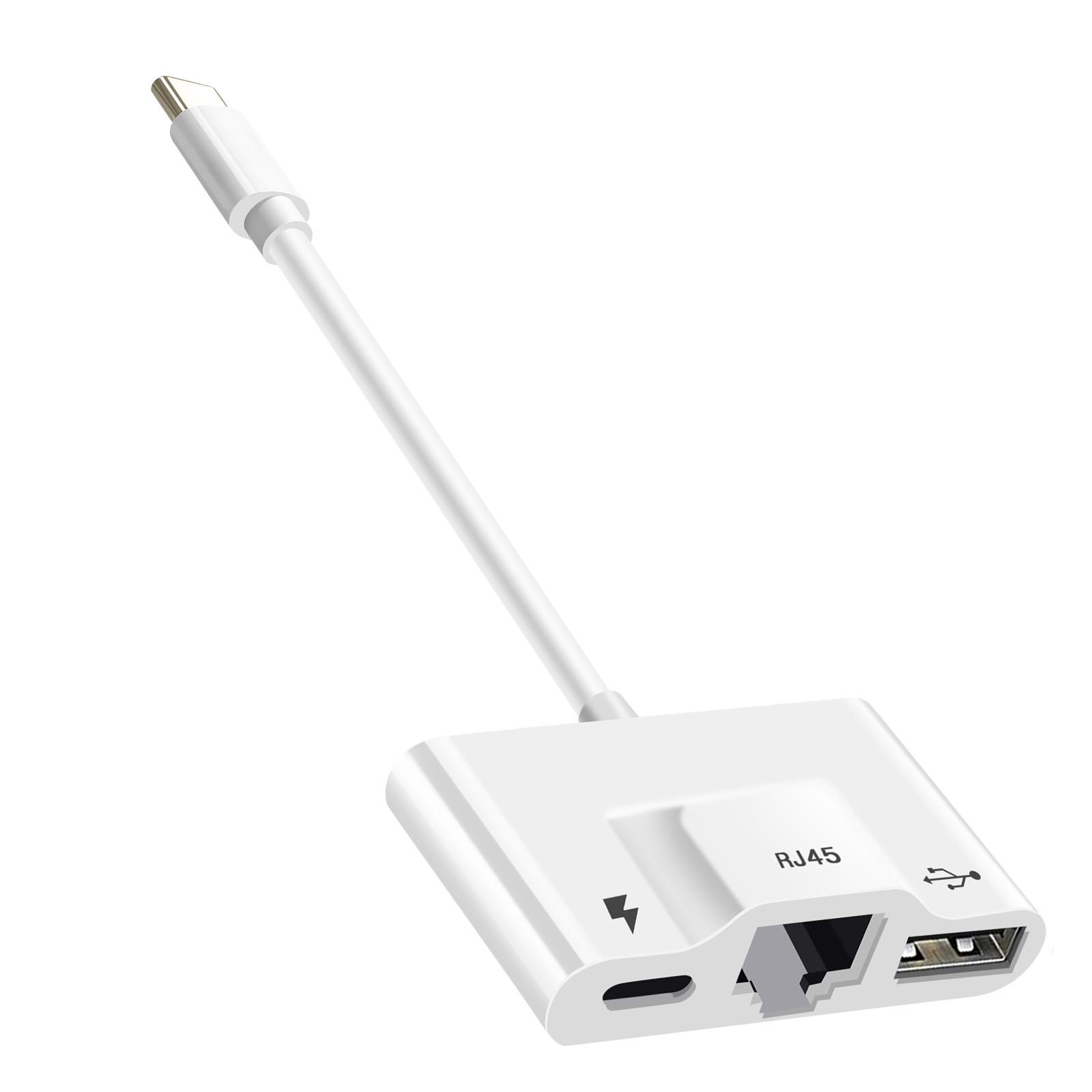 Avizar  3-in-1 USB-C Hub-Adapter Weiß 